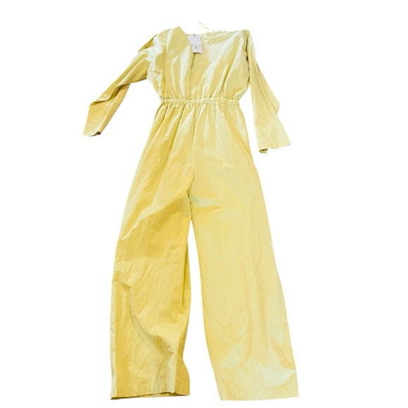ZARA Drawstring Pistachio V Neck Long Sleeve Jumpsuit- NWT Size XS - Picture 9 of 13
